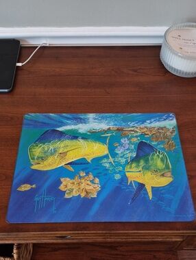Guy Harvey Blue & Yellow Mahi Mahi‎ Cutting Board